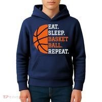 Basketball Player Boy Eat Sleep Basketball Repeat Kids Hoodie thumb 4