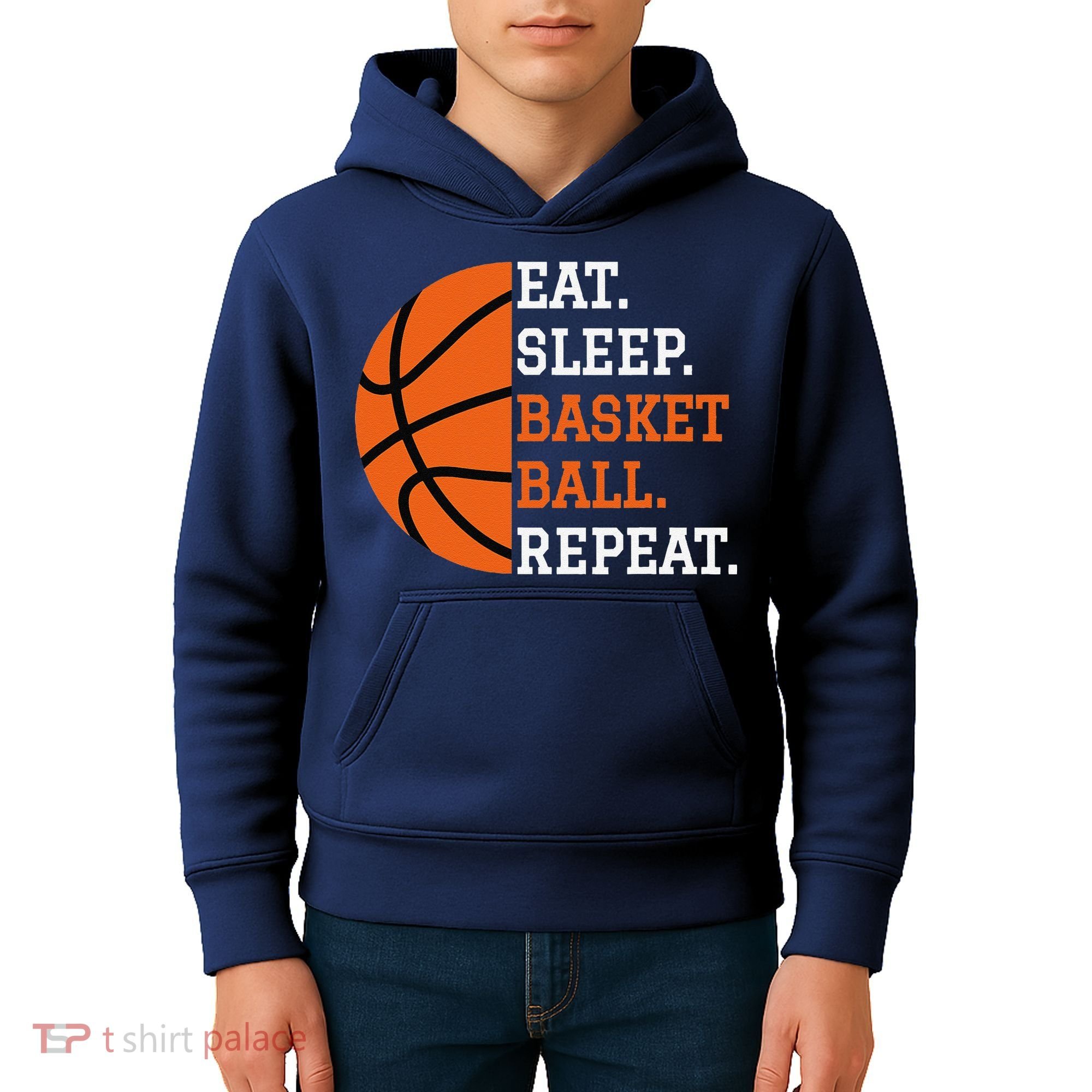 Basketball Player Boy Eat Sleep Basketball Repeat Kids Hoodie