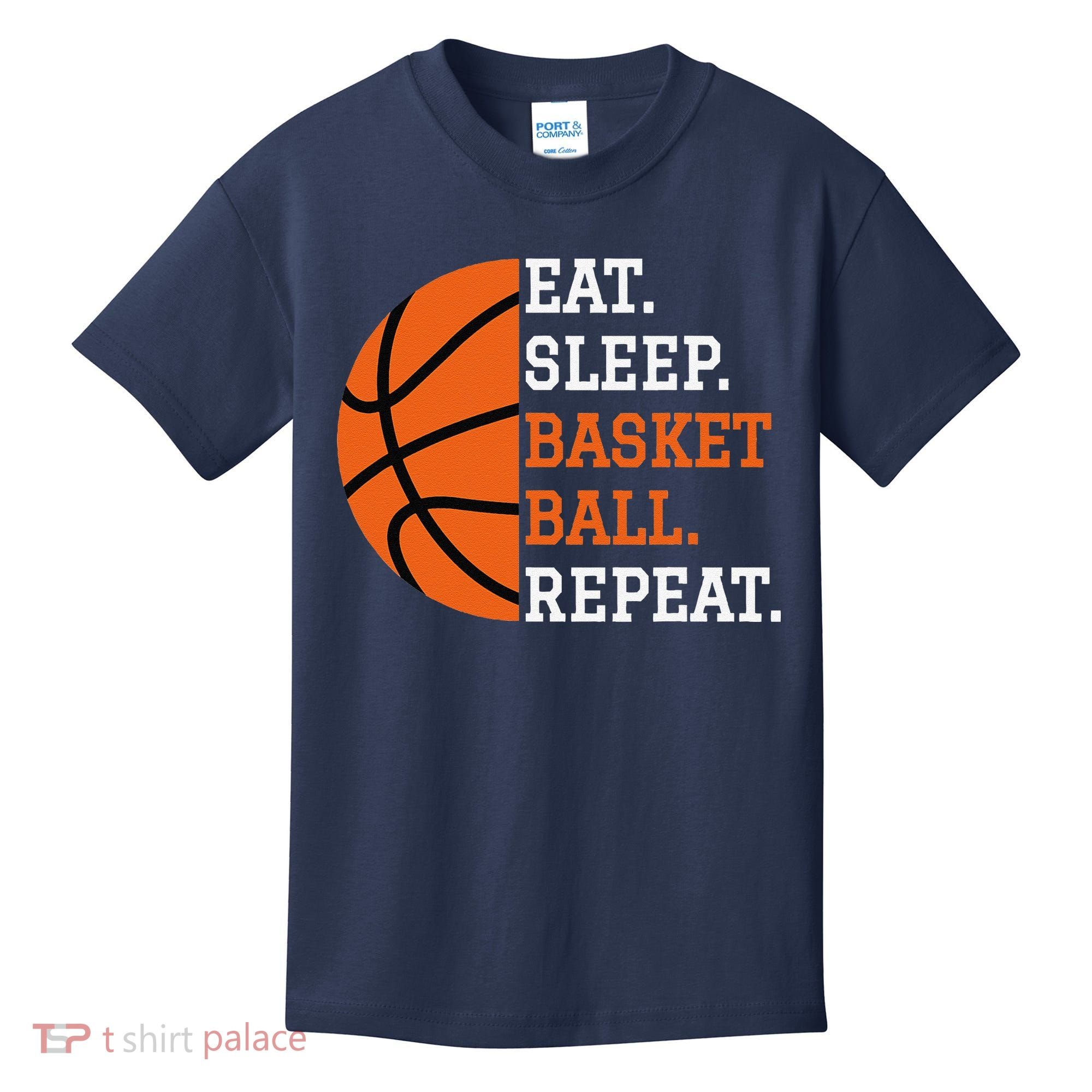 Basketball Player Boy Eat Sleep Basketball Repeat Kids T-Shirt
