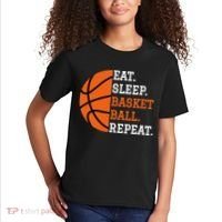 Basketball Player Boy Eat Sleep Basketball Repeat Kids T-Shirt thumb 2
