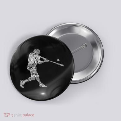 Baseball Player Batter Button