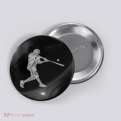 Baseball Player Batter Button
