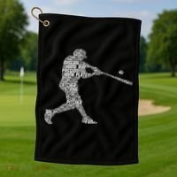 Baseball Player Batter Golf Towel thumb 1