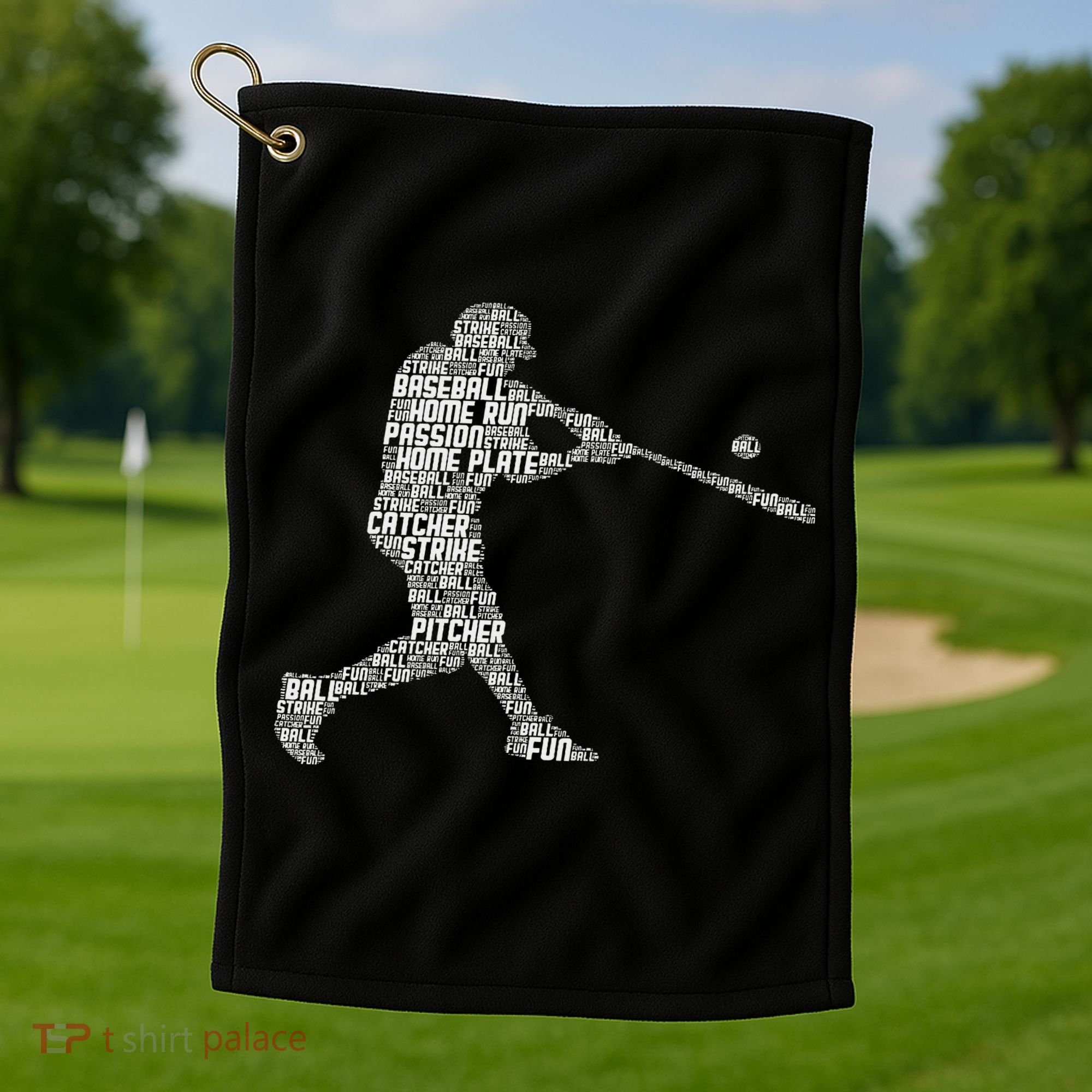 Baseball Player Batter Golf Towel