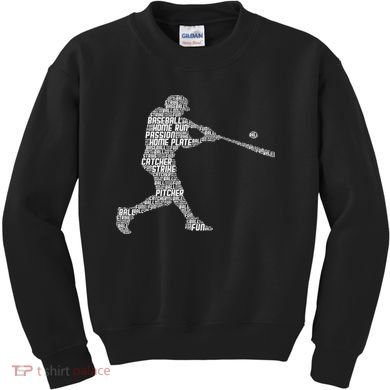 Baseball Player Batter Kids Sweatshirt