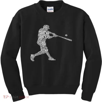 Baseball Player Batter Kids Sweatshirt