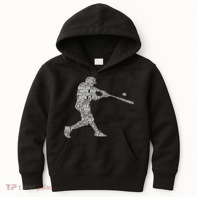 Baseball Player Batter Kids Hoodie