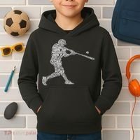 Baseball Player Batter Kids Hoodie thumb 2
