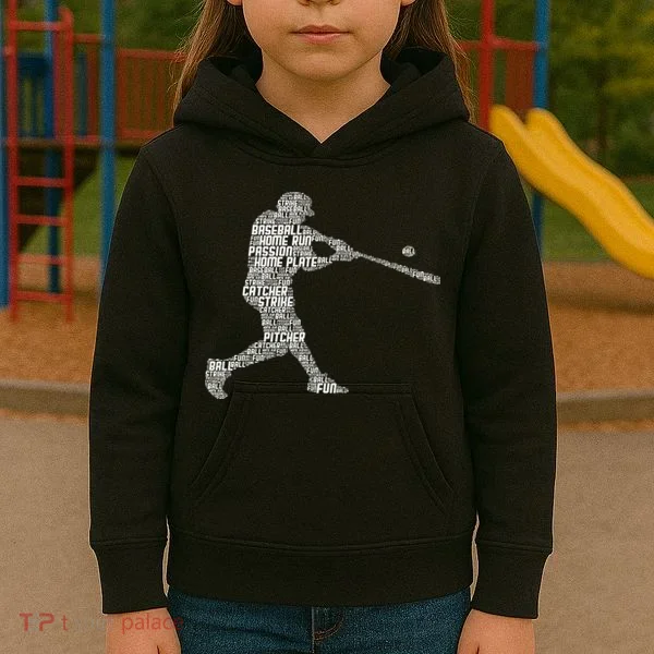 Baseball Player Batter Kids Hoodie