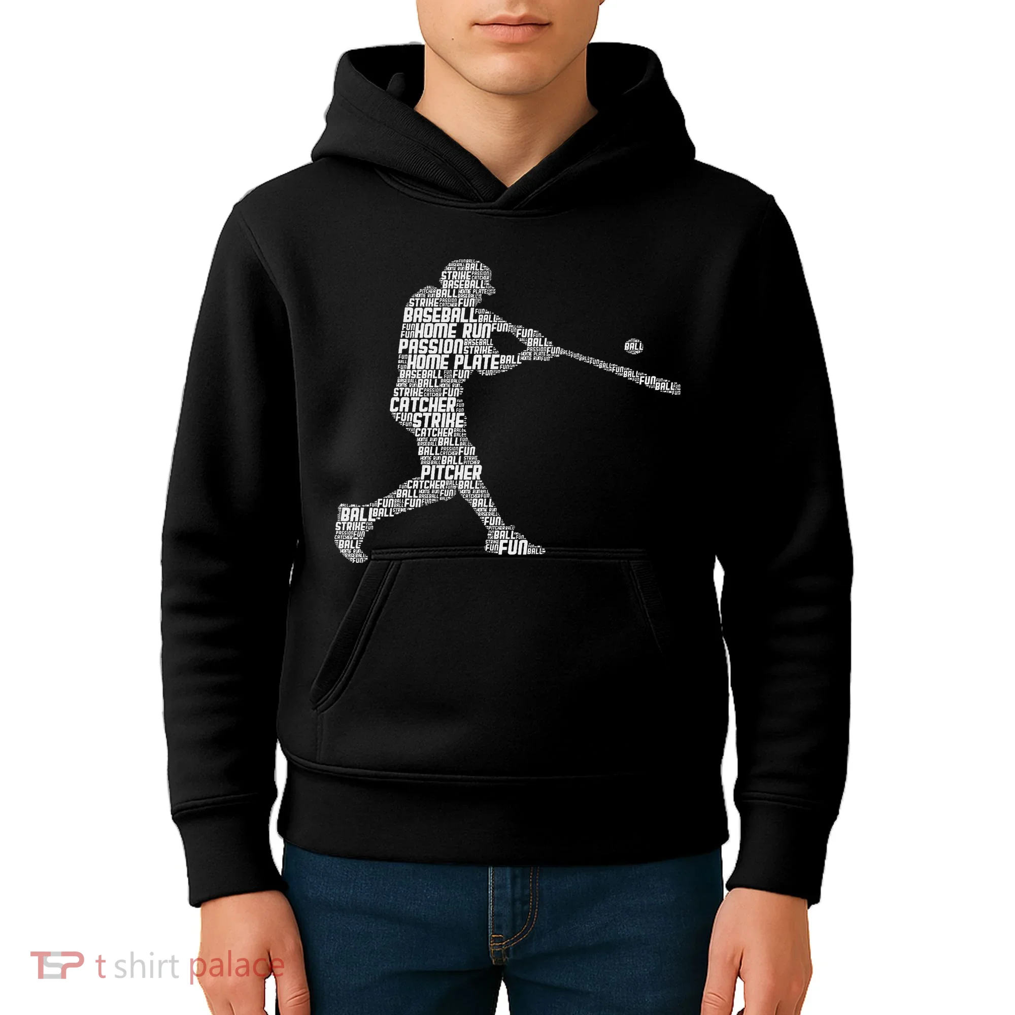 Baseball Player Batter Kids Hoodie
