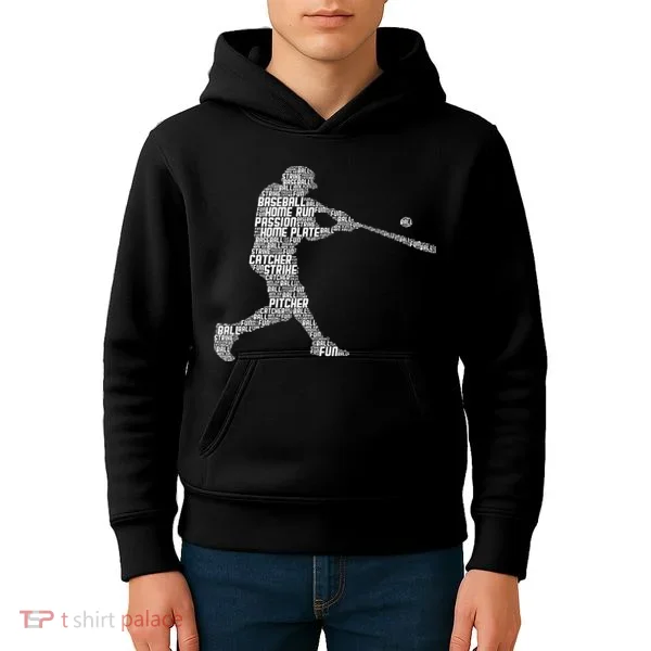 Baseball Player Batter Kids Hoodie