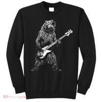Bear Playing Bass Guitar For Men Animal Playing Guitar Sweatshirt thumb 0