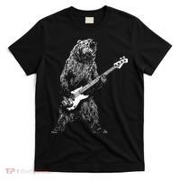 Bear Playing Bass Guitar For Men Animal Playing Guitar T-Shirt thumb 0