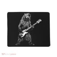 Bear Playing Bass Guitar For Men Animal Playing Guitar Mousepad thumb 0