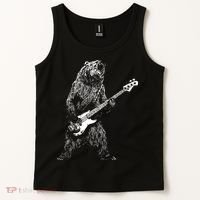 Bear Playing Bass Guitar For Men Animal Playing Guitar Tank Top thumb 2