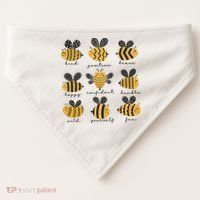 Bee Positivity Bee Lover Beekeeper Bee Happy USA-Made Doggie Bandana thumb 0