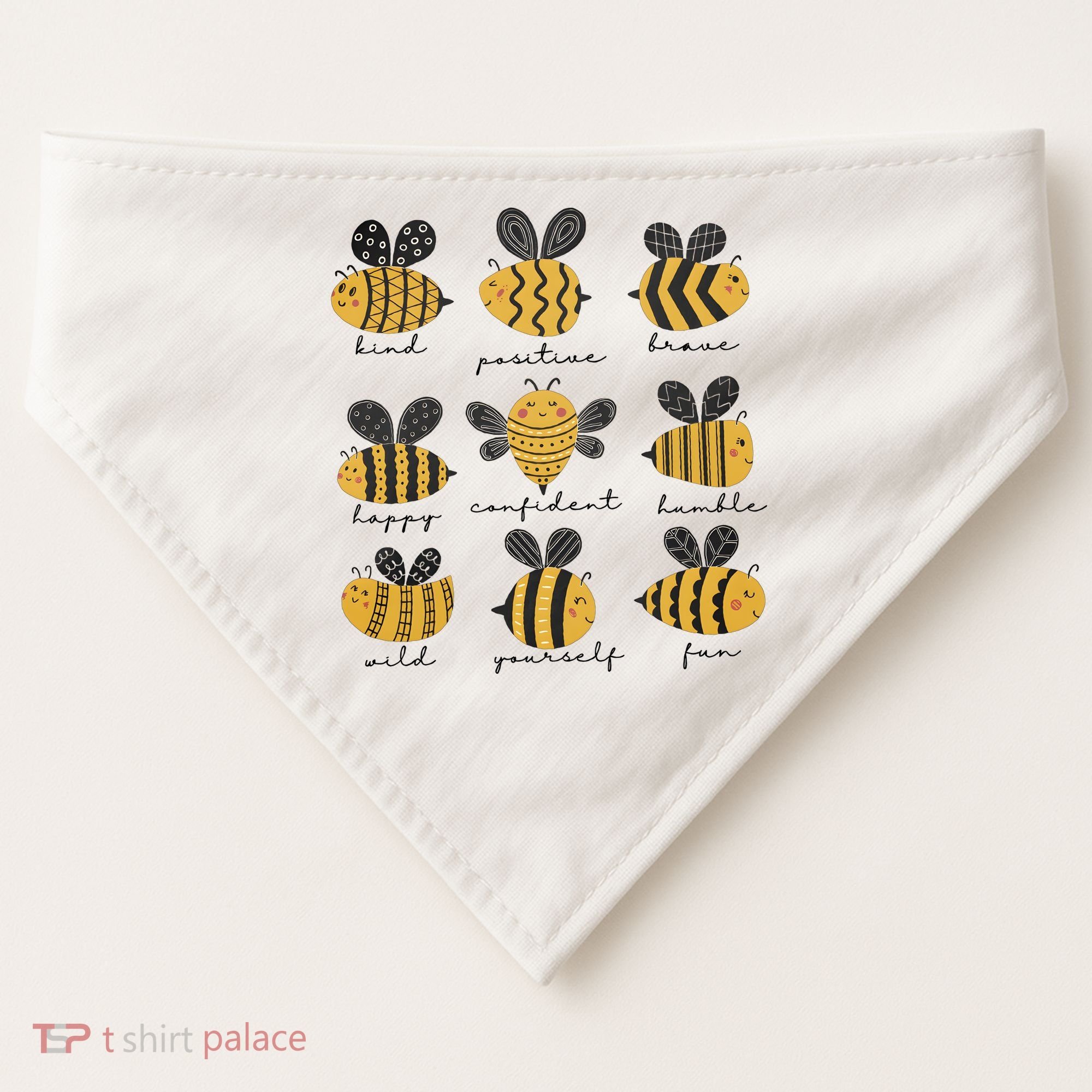 Bee Positivity Bee Lover Beekeeper Bee Happy USA-Made Doggie Bandana