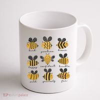 Bee Positivity Bee Lover Beekeeper Bee Happy Coffee Mug thumb 1
