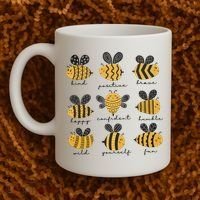 Bee Positivity Bee Lover Beekeeper Bee Happy Coffee Mug thumb 2