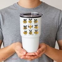 Bee Positivity Bee Lover Beekeeper Bee Happy Tumbler thumb 2