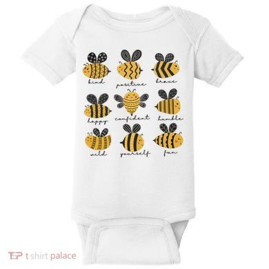 Bee Positivity Bee Lover Beekeeper Bee Happy Baby Bodysuit