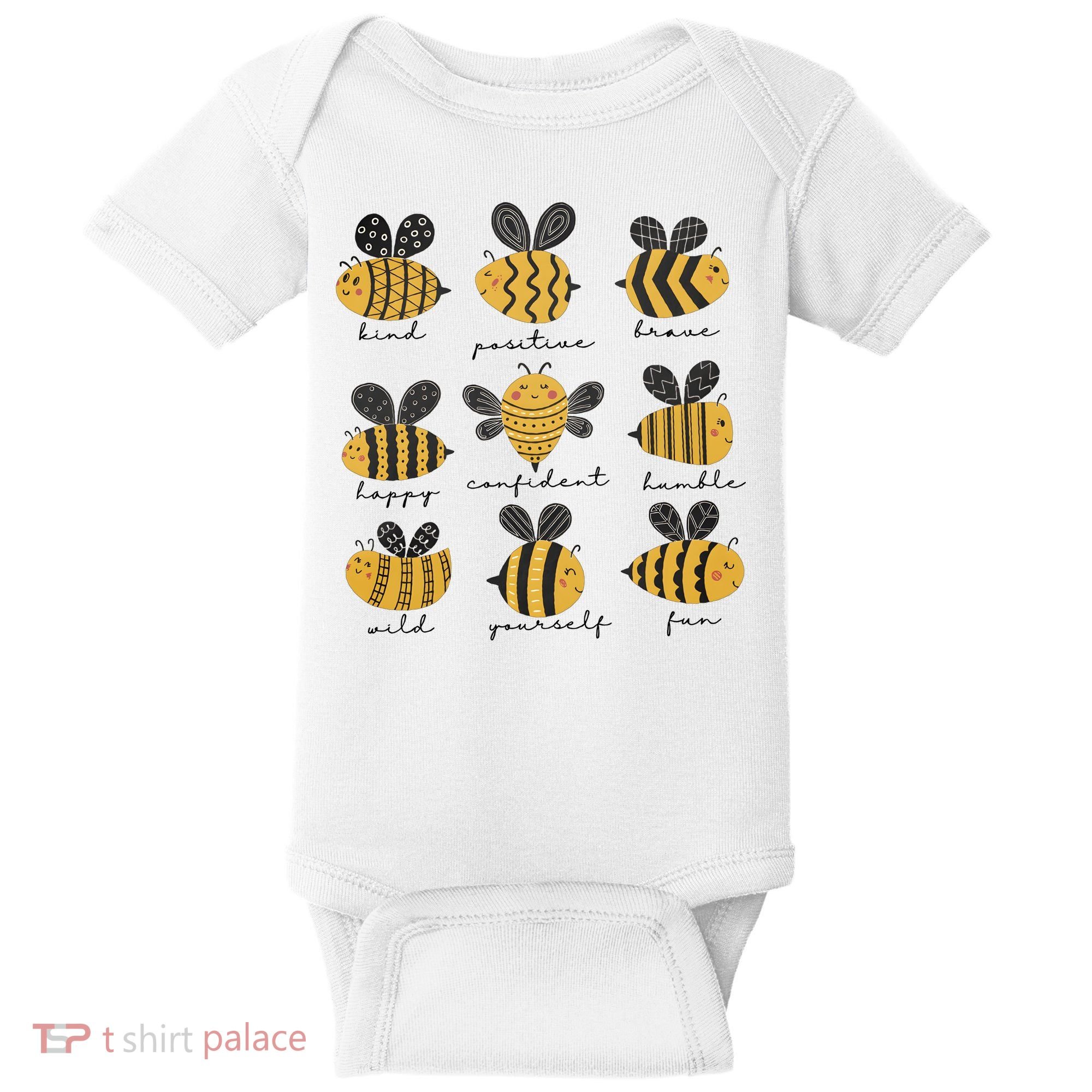 Bee Positivity Bee Lover Beekeeper Bee Happy Baby Bodysuit