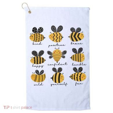Bee Positivity Bee Lover Beekeeper Bee Happy Golf Towel