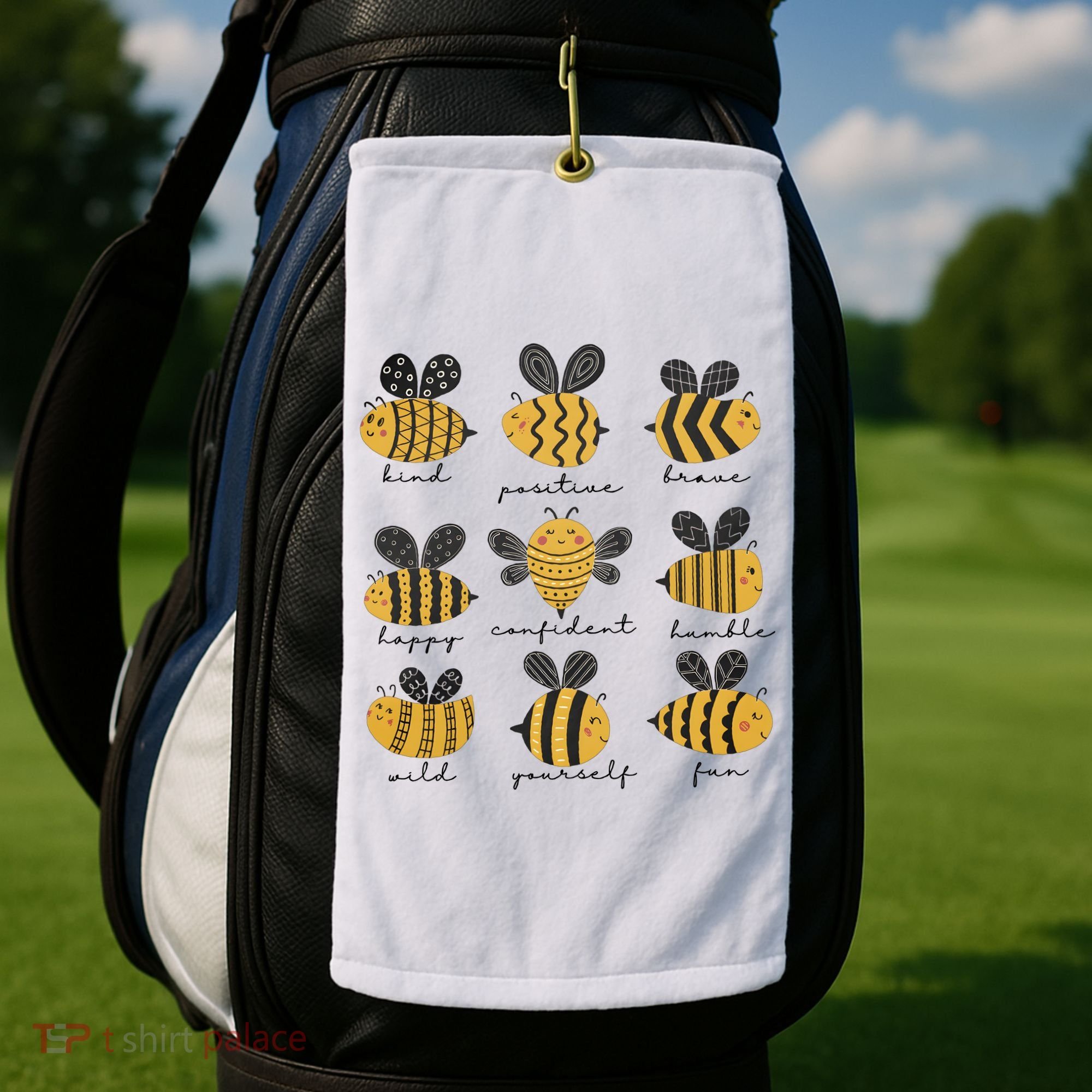 Bee Positivity Bee Lover Beekeeper Bee Happy Golf Towel
