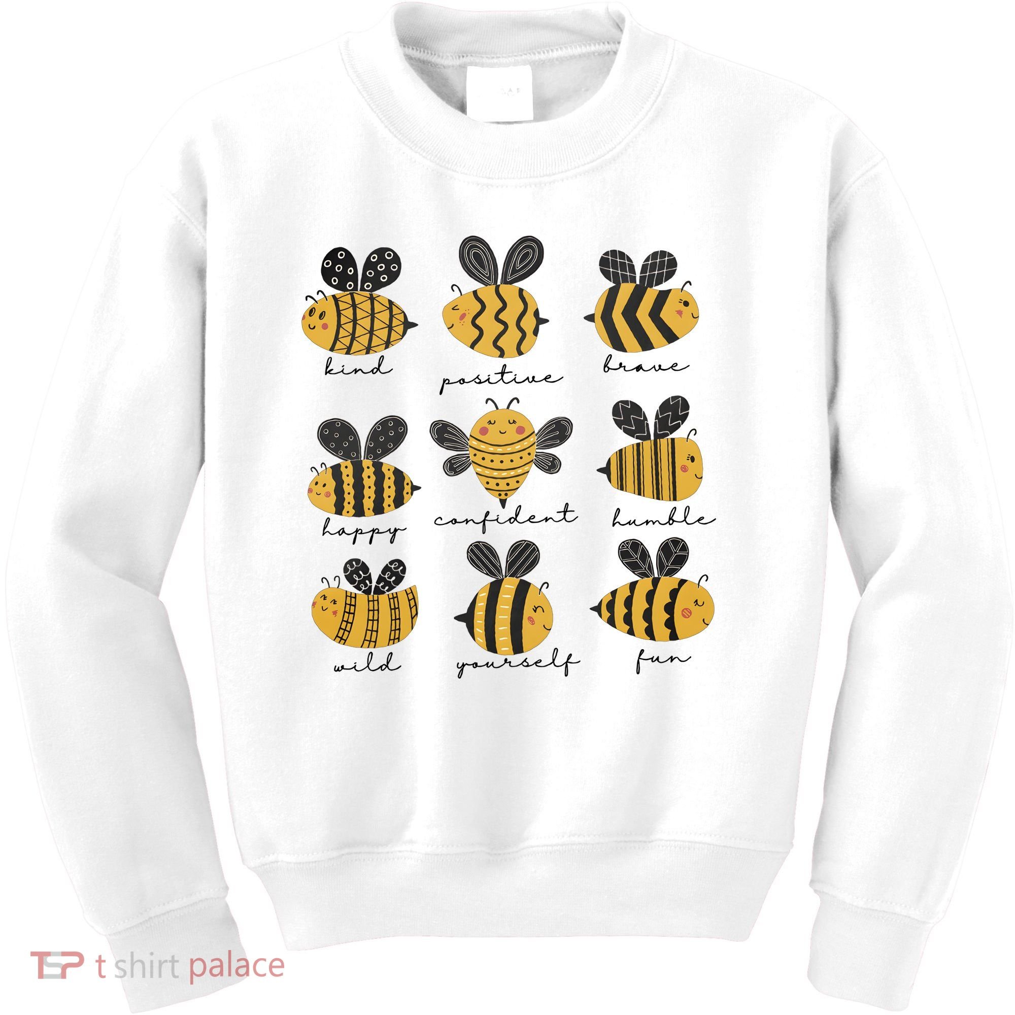 Bee Positivity Bee Lover Beekeeper Bee Happy Kids Sweatshirt