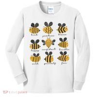 Bee Positivity Bee Lover Beekeeper Bee Happy Kids Long Sleeve Shirt thumb 0