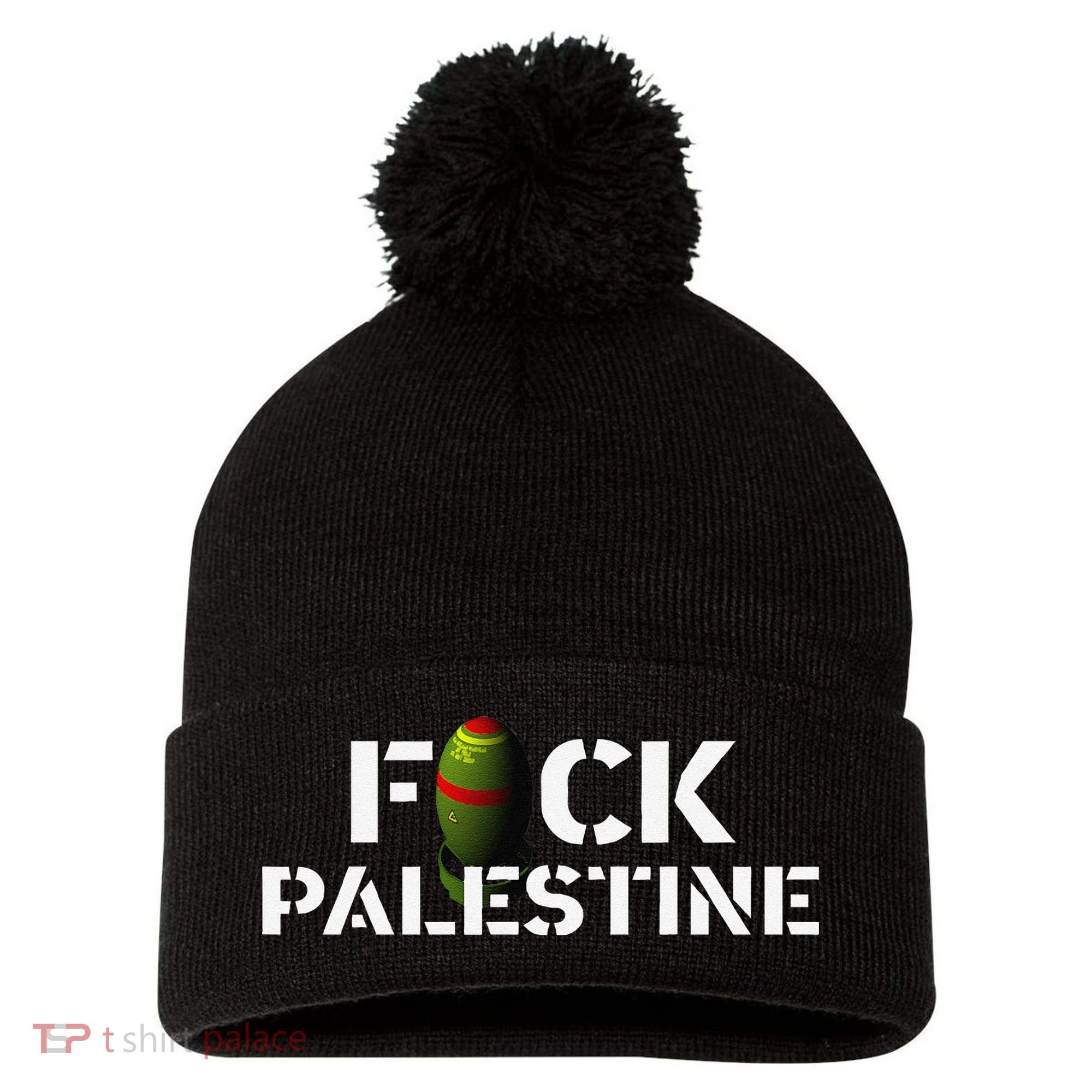 Bomb Palestine Pom Pom 12in Knit Beanie