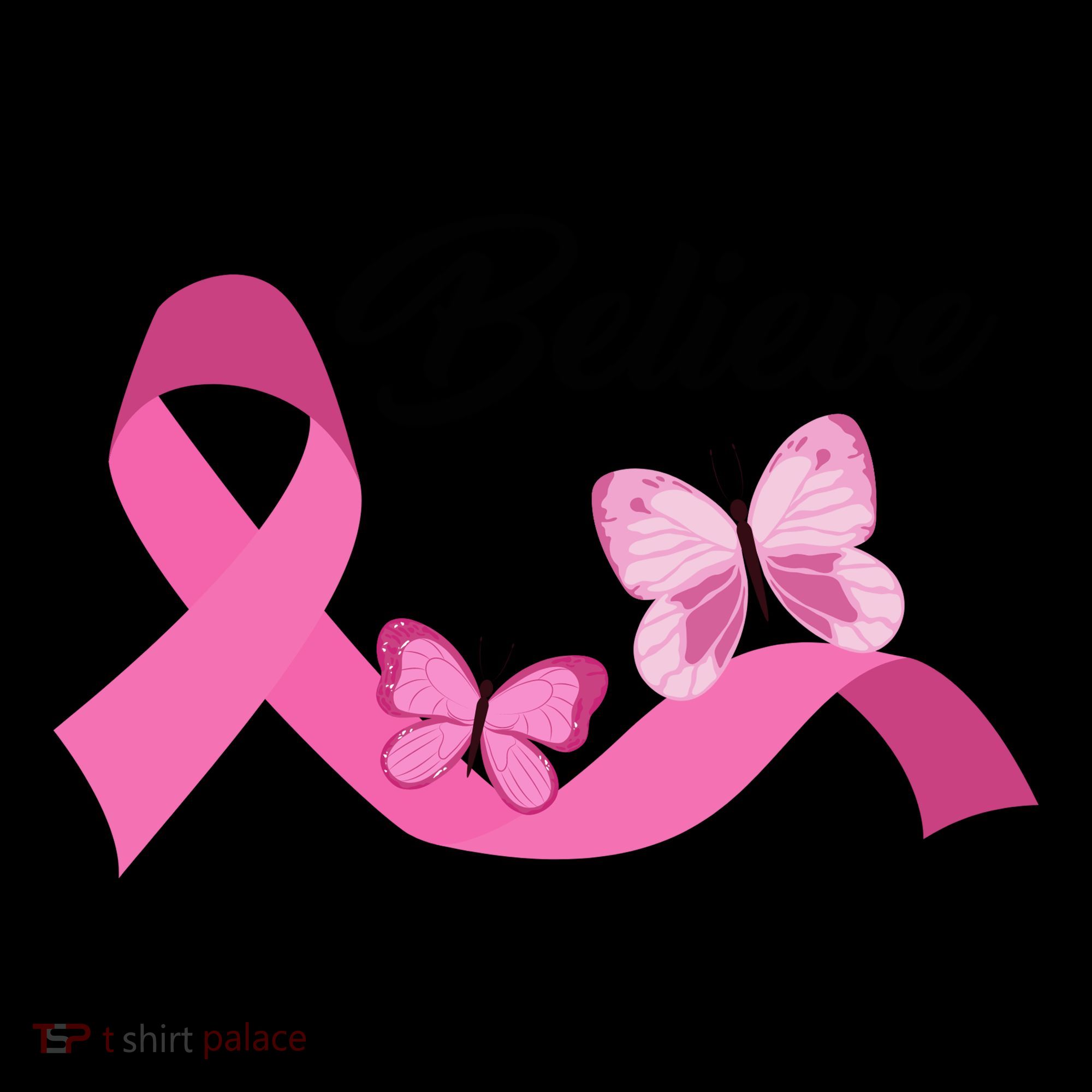 Believe Pink Butterfly Ribbon Breast Cancer Coffee Mug