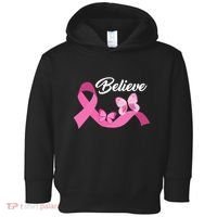 Believe Pink Butterfly Ribbon Breast Cancer Toddler Hoodie thumb 0