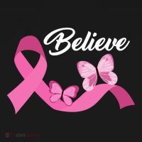 Believe Pink Butterfly Ribbon Breast Cancer Visor thumb 3