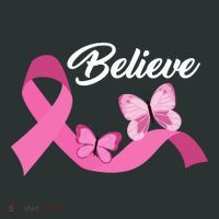 Believe Pink Butterfly Ribbon Breast Cancer Sweatshirt thumb 2