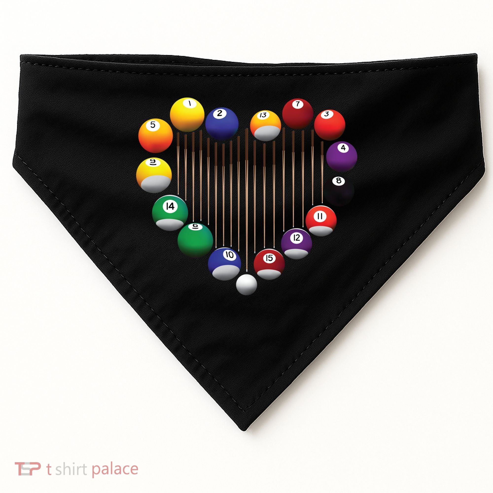 Billiard Pool Billiard Ball Billiard Player Lover Heart Men Gift USA-Made Doggie Bandana