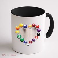 Billiard Pool Billiard Ball Billiard Player Lover Heart Men Gift Coffee Mug thumb 1