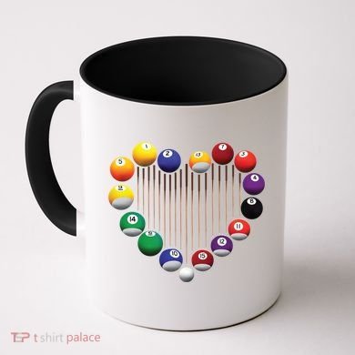 Billiard Pool Billiard Ball Billiard Player Lover Heart Men Gift Coffee Mug