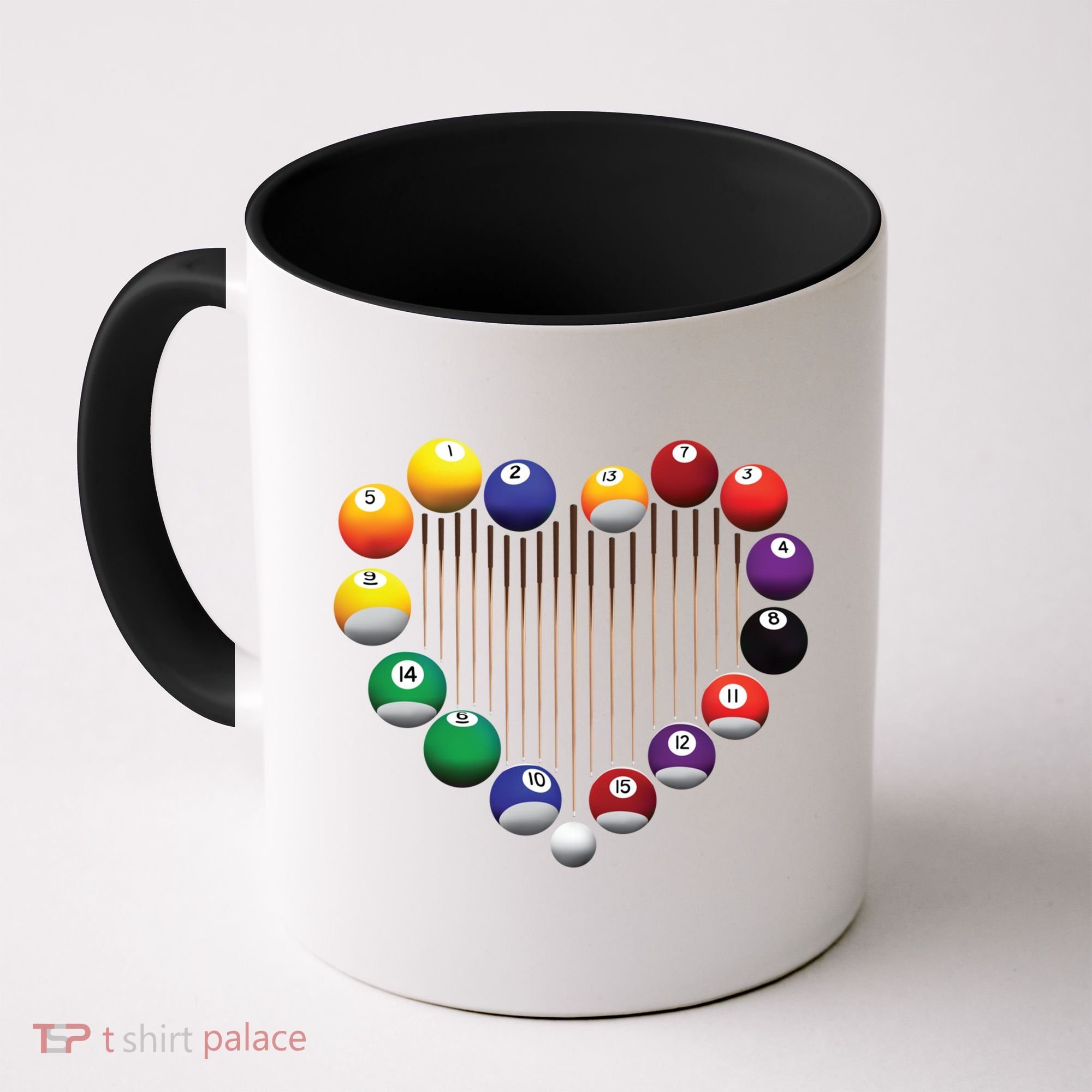 Billiard Pool Billiard Ball Billiard Player Lover Heart Men Gift Coffee Mug