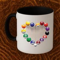 Billiard Pool Billiard Ball Billiard Player Lover Heart Men Gift Coffee Mug thumb 2