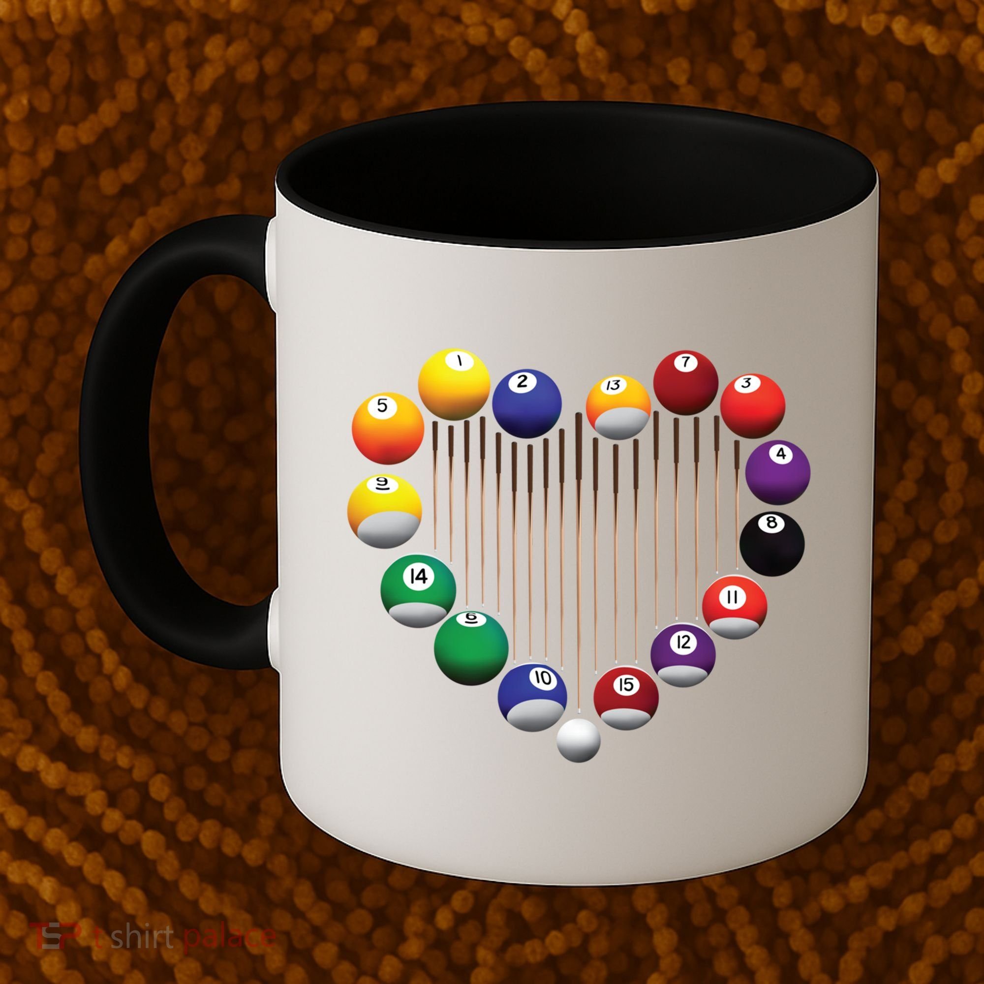 Billiard Pool Billiard Ball Billiard Player Lover Heart Men Gift Coffee Mug