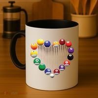 Billiard Pool Billiard Ball Billiard Player Lover Heart Men Gift Coffee Mug thumb 4