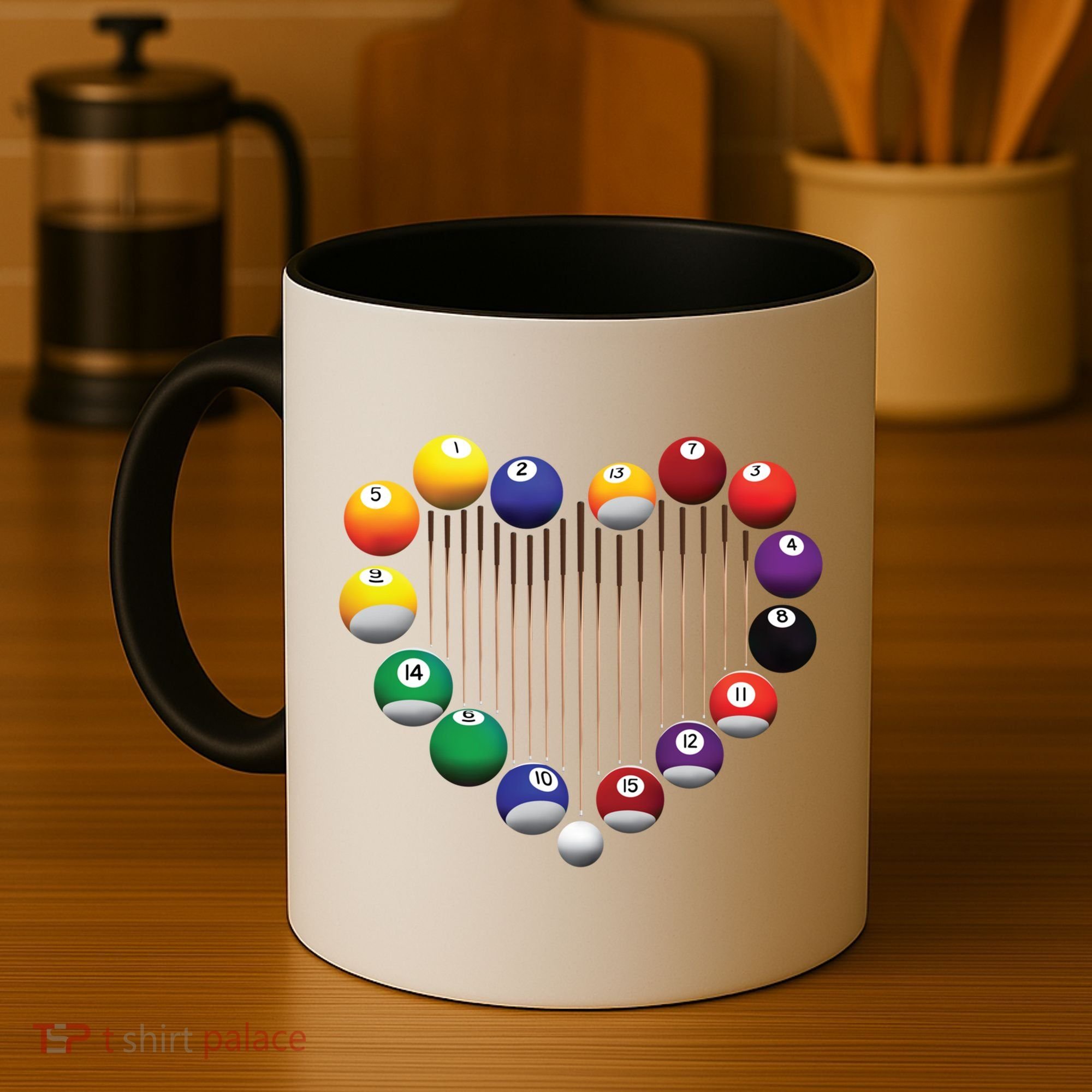 Billiard Pool Billiard Ball Billiard Player Lover Heart Men Gift Coffee Mug