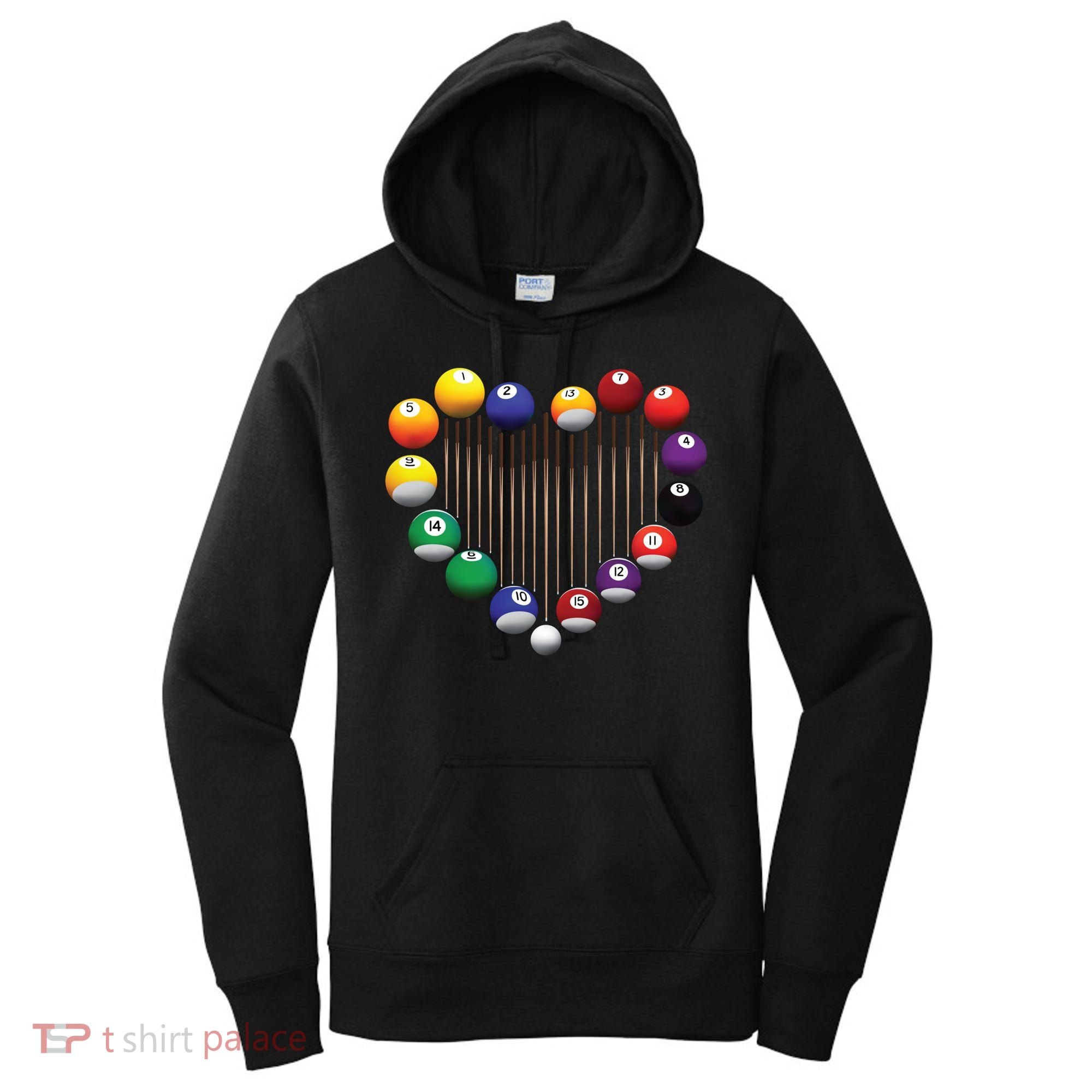 Billiard Pool Billiard Ball Billiard Player Lover Heart Men Gift Women's Hoodie