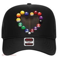 Billiard Pool Billiard Ball Billiard Player Lover Heart Men Gift Hat thumb 0