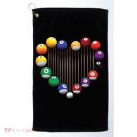Billiard Pool Billiard Ball Billiard Player Lover Heart Men Gift Golf Towel thumb 0