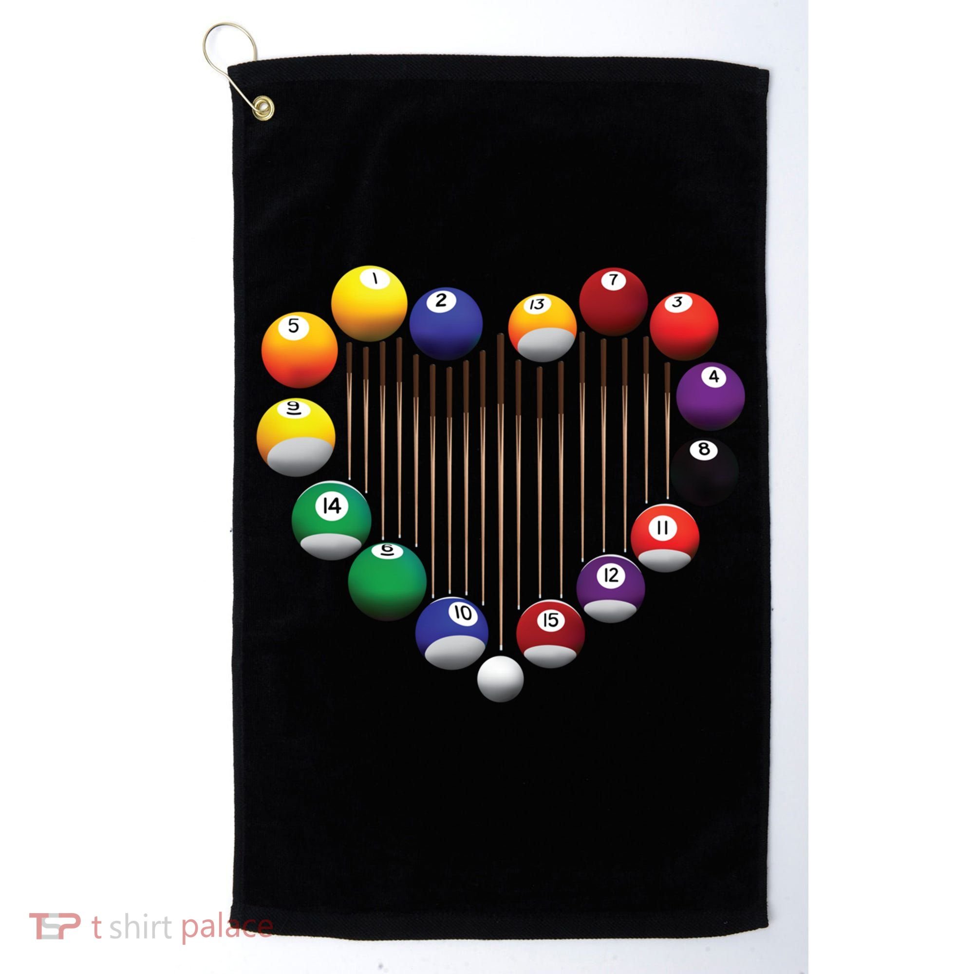 Billiard Pool Billiard Ball Billiard Player Lover Heart Men Gift Golf Towel