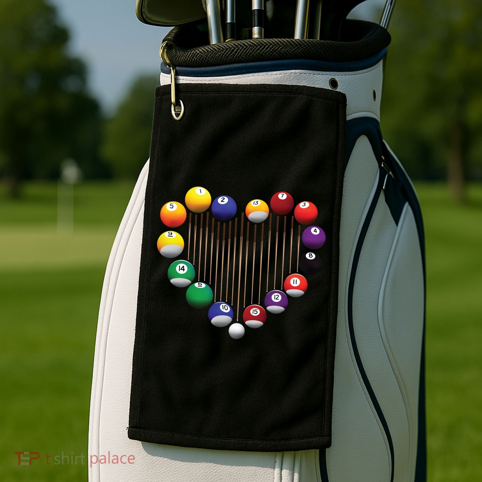 Billiard Pool Billiard Ball Billiard Player Lover Heart Men Gift Golf Towel