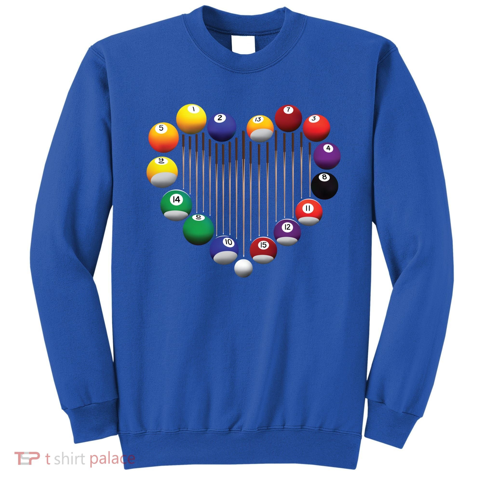 Billiard Pool Billiard Ball Billiard Player Lover Heart Men Gift Sweatshirt
