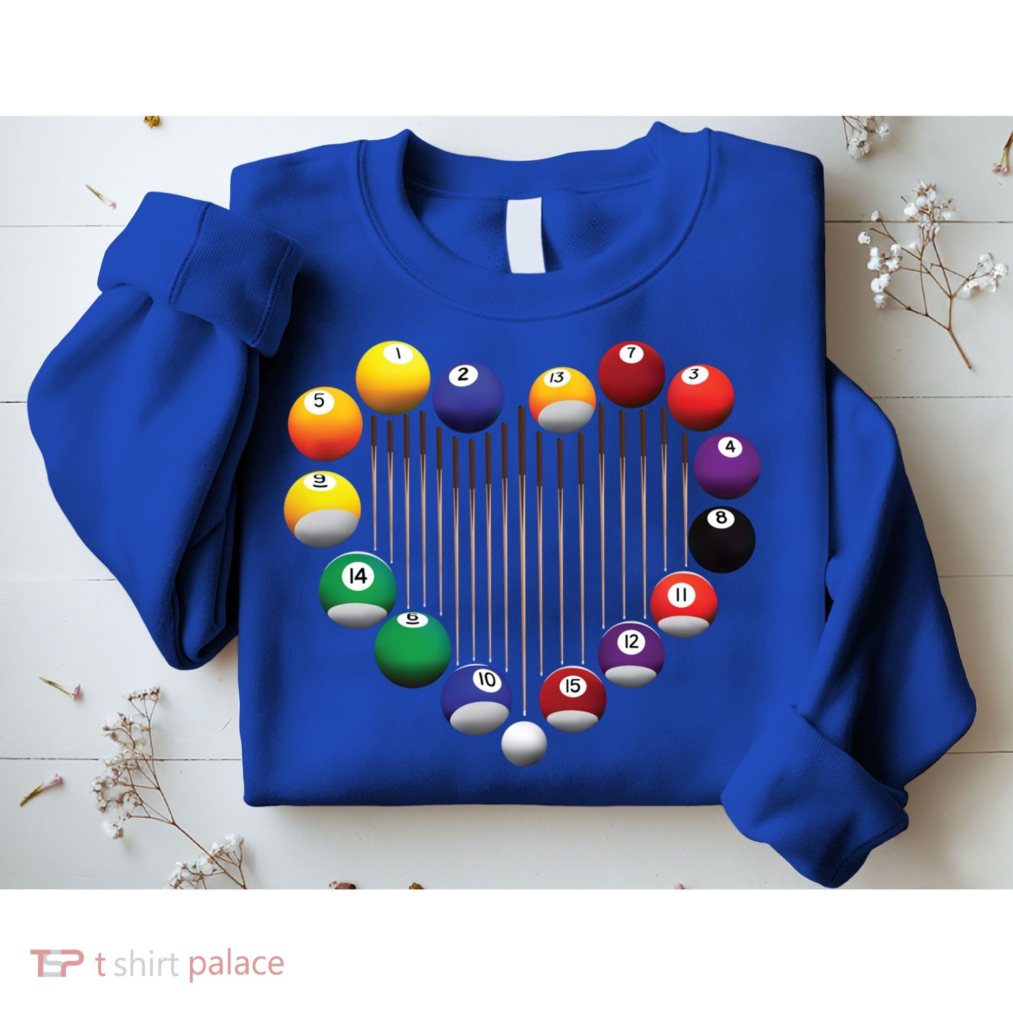 Billiard Pool Billiard Ball Billiard Player Lover Heart Men Gift Sweatshirt